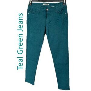 EMPERIAL PREMIUM Women's Teal Green Jeans - 12